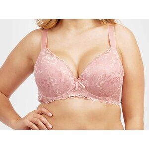 Sofra Intimates BR4268LD Lightly Lined Pink Lace Underwire Bra Women's 40D NWT